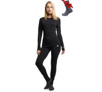 Merino.Tech Vetement Femme Ensemble Laine Merinos - 100% Merino Wool Haut et Bas avec Chaussettes Lourd, Moyen, Léger (Medium, 250 Charcoal Grey)