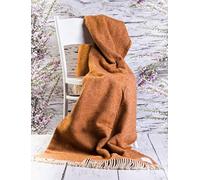 Merino Wool Bedding Plaid pour lit double - 160 x 200 cm - Motif tartan - Caramel standard