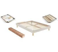 Merinos Sommier 140 x 190 Self Kit tisse Sable Blanc 1419