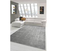 Merinos Tapis de Salon Moderne à Poils Courts avec Motif uni en Anthracite Größe 160x230 cm