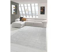 Merinos Tapis de Salon Moderne à Poils Courts avec Motif uni en Argent Größe 160x230 cm