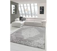 Merinos Tapis Moderne Tapis Oriental avec des Fils de Paillettes avec en Gris crème Größe 80x150 cm