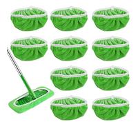 Meritaipolw Housse De Serpillère, 10 Pièces, Revêtement De Rechange pour Nettoyer Les Sols, Housse De Serpillere Microfibre, 25,4 X 11,5 Cm, Lingettes Réutilisables pour Balais À Franges Swiffer