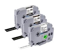 Meritom Lot de 3 rubans d'étiquetage compatibles Brother P-touch de 12 mm de rechange pour Brother TZE-231 TZE-334 TZE-335 pour Brother P-Touch H105 H110 H107lb 1000 1010