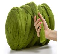 MeriWoolArt 100% Pelote laine merinos, 4-5cm Fil de laine pour feutrage humide et à l'aiguille, Laine à feutrer sec, DIY Couverture épaisse en laine doux, Grosse laine à tricoter pelote, 250g