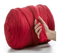 MeriWoolArt 100% Pelote laine merinos, 4-5cm Fil de laine pour feutrage humide et à l'aiguille, Laine à feutrer sec, DIY Couverture épaisse en laine doux, Grosse laine à tricoter pelote, 500g