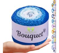 MeriWoolArt Bouquet - Fil de coton - 100 % coton - Fil à crochet et à tricoter - Multicolore - 250 g - 500 m - Idéal pour serviettes, couvertures de bébé, amigurumi, vêtements d'été et accessoires de