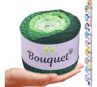 MeriWoolArt Bouquet - Fil de coton - 100 % coton - Fil à crochet et à tricoter - Multicolore - 250 g - 500 m - Idéal pour serviettes, couvertures de bébé, amigurumi, vêtements d'été et accessoires de