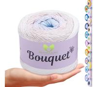MeriWoolArt Bouquet Fil de coton - 100 % coton - Fil à crochet et à tricoter multicolore - 250 g, 500 m - Idéal pour les châles, couvertures de bébé, Amigurumi, vêtements d'été et accessoires de