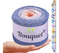 MeriWoolArt Bouquet - Fil de coton - 100 % coton - Fil à crochet et à tricoter - Multicolore - 250 g - 500 m - Idéal pour serviettes, couvertures de bébé, amigurumi, vêtements d'été et accessoires de