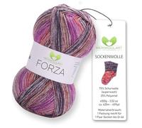 MeriWoolArt® Fil à chaussettes avec 4 fils, 100 g, laine mérinos pour tricot et crochet, 75 % laine vierge (superwash), 25 % polyamide, 420 m, idéal pour chaussettes, pulls et cardigans pour homme et