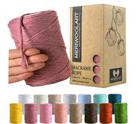 MeriWoolArt® Fil de coton pour macramé - Violet - 3 mm x 200 m - Fil super doux, simplement torsadé - Certifié Öko-Tex 100 % coton recyclé pour bricolage, décoration bohème