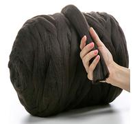 MeriWoolArt® Laine XXL 100 % mérinos, épaisseur 4 à 5 cm, pour feutrage humide ou à sec, pour tricoter une couverture épaisse avec les bras, laine pour couverture de bébé, marron, 500 g