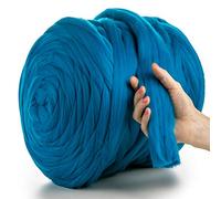 MeriWoolArt® Laine XXL 100 % mérinos, épaisseur 4 à 5 cm, pour feutrage humide ou à sec, pour tricoter une couverture épaisse avec les bras, laine pour couverture de bébé, turquoise, 100 g