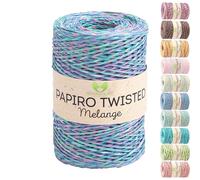 MeriWoolArt Papiro Twisted Fil à crochet et à tricoter - Pelote de 100 g (170 m) - Idéal pour macramé, chapeaux, sacs, projets de bricolage et accessoires de maison - Respectueux de l'environnement