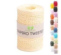 MeriWoolArt Papiro Twisted Pelote de fil pour crochet et tricot 100 g (170 m) Idéal pour macramé, chapeaux, sacs, projets de bricolage et accessoires de maison Respectueux de l'environnement 1313