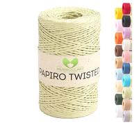 MeriWoolArt Papiro Twisted Pelote de fil pour crochet et tricot 100 g (170 m) Idéal pour macramé, chapeaux, sacs, projets de bricolage et accessoires de maison Respectueux de l'environnement 1303