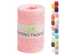MeriWoolArt Papiro Twisted Pelote de fil pour crochet et tricot 100 g (170 m) Idéal pour macramé, chapeaux, sacs, projets de bricolage et accessoires de maison Respectueux de l'environnement 1306