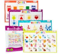 Merka Lot de 60 sets de table jetables pour bébés et tout-petits de 30,5 x 45,7 cm, autocollants pour restaurants, comprend des formes, des chiffres, des lettres et des couleurs