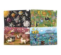 merka Set de Table pour Enfants Set de Table éducatif Set antidérapant Designer Ocean Space Jungle Unicorns