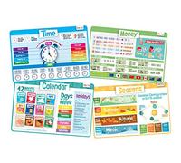 Merka Sets de Table éducatifs antidérapants pour Enfants Temps, Argent, Calendrier, Saisons