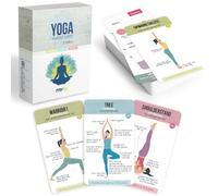 Merka Yoga Pose Flashcard Deck - 50 cartes flash en plastique - 45 asanas, 4 séquences, noms sanskrit - Équipement de fitness portable