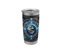 Merkabah Grid Metatron Cube Terre Géométrie Sacrée Gobelet isotherme en acier inoxydable double paroi
