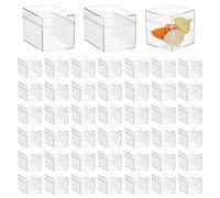Merkaunis Lot de 48 boîtes carrées en acrylique avec couvercles, 5 x 5 x 5 cm, pour présentoir, cosmétiques, bonbons, cadeaux, boîte de rangement carrée en acrylique, boîte à bonbons