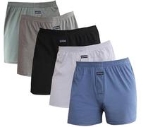 Merking Shorts de Plage pour Homme Respirant et Doux Coton Caleçons Taille Haute L'été Shorts de Loisirs Pack de 3/4/5 SJDK2205M-5Pack02-1-S