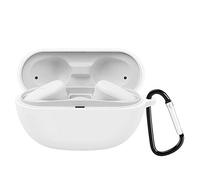 Merkts Étui de en silicone pour Sony WF-SP800N avec mousqueton Blanc