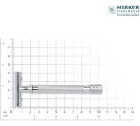 Merkur 23c 5005 Kit De Rasage De Voyage 3 Pièces Avec Long Manche Et Finition Chromée Brillante, 10 Lames À Double Tranchant Et Étui En Cuir Noir