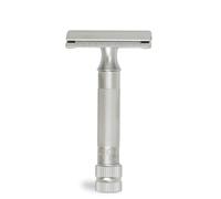 MERKUR 34C Rasoir de sécurité - Finition chrome mat, manche court et lourd, conception en deux pièces, peigne fermé, rasage humide traditionnel - Fabriqué en Allemagne