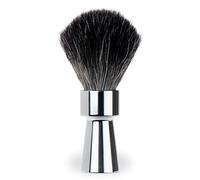MERKUR Blaireau de rasage 1100 - Fibre noire - Poils synthétiques - Chrome brillant - Végétalien - Manche en aluminium - Fabriqué en Allemagne
