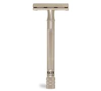 MERKUR Rasoir en acier inoxydable 23 en acier inoxydable satiné mat - Rasoir de qualité supérieure en trois parties avec coupe droite - Peigne fermé - Idéal pour le rasage humide - Fabriqué en