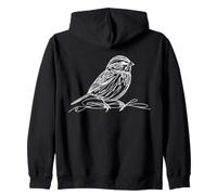 Merle Chanteur Dessin au Trait Ornithologue Sweat à Capuche