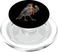 Merle d'Amérique Drôle Chanteur Micro Rock Musique Oiseau PopSockets PopGrip pour MagSafe