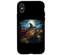 Merle d'Amérique Halloween Chapeau de Sorcière Oiseau Coque pour iPhone X/XS