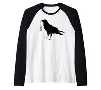 Merle noir avec nain bleu corbeau et gnome Manche Raglan