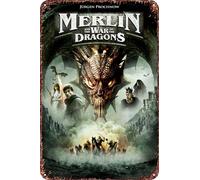 Merlin and the War of the Dragons Plaque en métal vintage Décoration murale 20,3 x 30,5 cm pour maison, café, bureau, magasin, pubs, club
