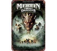 Merlin and the War of the Dragons Plaque en métal vintage Décoration murale 20,3 x 30,5 cm pour maison, café, bureau, magasin, pubs, club