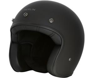 Merlin Blackbird Logo Casque jet, noir, taille L pour homme