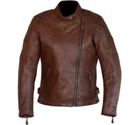 Merlin Bristol D3O Cafe Veste en cuir de moto pour dames, Marron, Taille XS