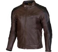 Merlin Chase II D3O Blouson de moto en cuir, noir-brun, taille 38 pour homme