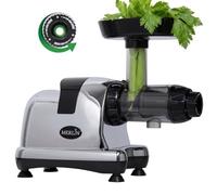 Merlin MNC500MC - Extracteur de Jus Horizontal à Pression à Froid 200 W - Spécial Céleri - Pour Fruits, Légumes, Herbes et Laits Végétaux - Sans BPA - 80 trs/min - Chromé