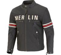 Merlin Revival D3O Veste en cuir de moto perforée, Vintage Noir, Taille 40
