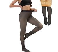 Merlvida Collant Polaire Femme Effet Transparent S-3XL - Collant Thermique Épais, Legging Chaud Femme Hiver - Collants à Taille Haute et Doublés Grande Taille