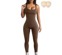 Merlvida Combinaison Femme Sport Sans Couture Jumpsuit Fitness Ajusté et Élastique Skinny Une Pièce Tenue Sportive Sexy Gym Survêtement Pour Sports Yoga Jogging