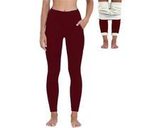 Merlvida Legging Polaire Femme Hiver Pantalon Thermique Chaud et Doux avec Toison Extensible Collant Polaire Taille Haute Épais en Laine de Leggings pour Femme Automne Hiver