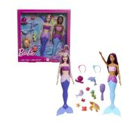 Mermaid Barbie Dolls Lot de 2 : animaux marins, bandeaux et accessoires océaniques Barbie
