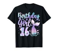 Mermaid Birthday Girl 16 Year Old Its My 16th Bday T-Shirt